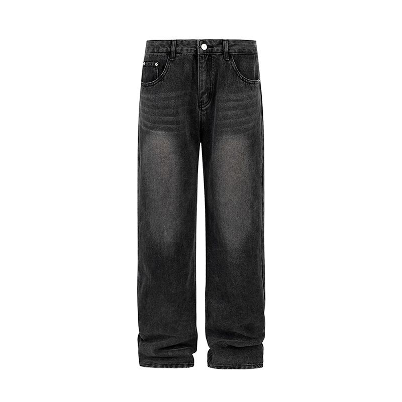 Men's Clothing Washed Straight Jeans Men's Spring Cleanfit Long Pants Wide Leg Mopping Pants_mkmklike.com