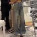 Vintage-Inspired Heavyweight Rhinestone Patchwork Jeans For Women – Star Studded & High-Waisted Wide-Leg Pants (S-XL)_mkmklike.com