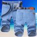 Men's Trendy mid Rise Denim Shorts Hot Selling Business Stretchy mid Length Cost Effective Regular Fit for Men_mkmklike.com