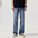 Men's Loose Fit High Street Straight Leg Jeans - Vintage Washed Denim Pants For Casual Streetwear_mkmklike.com