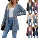 New women's clothing women's brushed pit strip solid color long-sleeved women's cardigan jacket_mkmklike.com