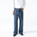 Men's Clothing Washed Structure Jeans Midweight Wide Leg Pants European American Minimalist Old Money Style Blue Black Cotton Jeans_mkmklike.com
