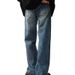 Nordmann American Style Vibe Retro Washed Structure Patchwork Cargo Jeans For Men Loose Straight High Street Wide Leg Long Pants_mkmklike.com