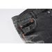 Unisex Y2K Stacked Flared Jeans, Black-Grey Fade With Zigzag Vertical Scratches, Breathable Summer Style_mkmklike.com