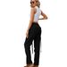 Women's Washed Denim Cargo Pants With Tassel Trim - Streetwear High Waist Straight Leg Pants For Spring & Summer_mkmklike.com