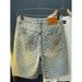 Men's Clothing New Denim Shorts Men's Summer Loose Straight Hole Jacquard High End Five Point Pants_mkmklike.com