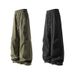 American-style Striped Patchwork Straight-leg Work Pants For Men, Autumn Trendy Brand Washed Pleated Casual Pants, Loose_mkmklike.com