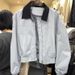 Korean-style 2026 Spring New Design Lapel Color-Block Retro Short Jacket For Women, Fashionable Versatile Coat_mkmklike.com