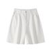 American Retro Solid Color Versatile Men's Summer Shorts, Pure Cotton, Comfortable, Trendy, Stylish, Loose, Casual,_mkmklike.com