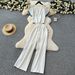 Casual Wear Women's Summer Fashion Contrast Color Striped Edge Short Sleeved Tops High Waist Denim Stitching Wide Leg Long_mkmklike.com
