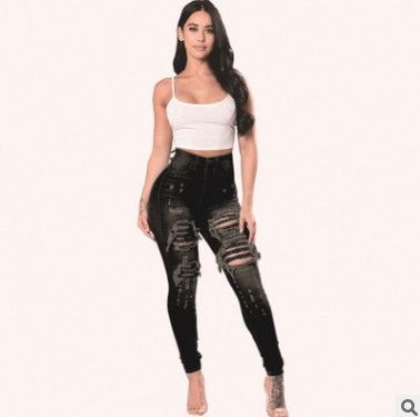 Women's Clothing Ripped Jeans Skinny Pants Women_mkmklike.com