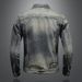 Loom Men's 2023 New European And American Slim Fit Motorcycle Retro Stylish Distressed Denim Jacket_mkmklike.com