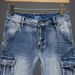 American Fashion Brand Multi Pocket Denim Shorts Men's Workwear Military Five Quarter Pants Summer Loose Plus Size Mid Length Shorts Horse Pants_mkmklike.com