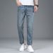 Ice Silk Cropped Jeans For Men In Summer, Thin, Loose, Straight, Short, And Versatile Tencel Men's Pants_mkmklike.com