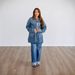 "Women's Oversized Denim Jacket – Retro Polo Collar Streetwear Coat (S-2XL, Dark Blue)"_mkmklike.com