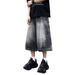 Men's Summer Denim Shorts Loose Straight Cut Elastic Waist Mid-Trend High Street Style For Boys_mkmklike.com