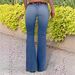 High Waist Vintage Denim Flare Pants For Women – Retro Workwear Style, Slim Fit, Stretch Comfort, Fashionable Bell Bottoms (Deep Blue, Light Blue)_mkmklike.com