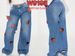 Women's American Style Hollow Out Heart Embroidered Wide Leg Pants Loose Floor Length_mkmklike.com