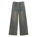 Designed Wide-Leg Retro Jeans For Women Spring 2024 New High-Waisted Slimming Pants Straight-Leg Floor-Length Trousers_mkmklike.com