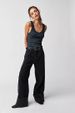 Women's Clothing Retro Washed Mid Waist Slim Curling Loose All Match Straight Jeans_mkmklike.com
