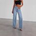 Women's Relaxed Straight Leg Jeans - High Waist Wide Leg Trousers With Classic Wash For Casual & Office Wear_mkmklike.com