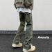 Zipper Slit Jeans For Men, Spring And Autumn Style, American Style Slim-fit Trousers, Loose Straight-leg High Street_mkmklike.com