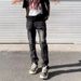 American High Street Ripped Jeans Men's Summer Brand Trendy Versatile High-End Loose Straight Leg Pants_mkmklike.com
