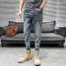Spring And Autumn Jeans Men's Slim-fitting Pants New Nine-point Casual Trendy Pants Men's_mkmklike.com