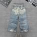 Men's Clothing Ripped Jeans Youth Retro Trend Loose Straight Long Pants_mkmklike.com