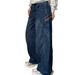 Retro Large Pocket Curved Blade Jeans Men's Autumn New Style High Street Design Loose Slim Straight Wide Leg_mkmklike.com