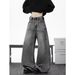 Vintage Washed Jeans For Men – Relaxed Straight-Leg Streetwear (S-3XL, Smoky Gray)"_mkmklike.com