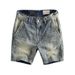 Men's Clothing Men's Denim Shorts Retro Washed Distressed Workwear Mid Length Pants Trendy Summer Youth Shorts Beach Pants_mkmklike.com