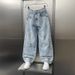 Loose Fitting Straight Leg Ripped Jeans for Men Casual Wide Leg Trousers American High Street Style Drape Paint Dot Design_mkmklike.com