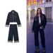 Cross-Border European American Women's Clothing INS Hot-Selling Denim Jacket And Flared Cuffed Pants Set_mkmklike.com