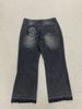 Men's High Street Blue Washed Distressed Jeans Trendy Straight Leg Slimming Fit Slight Flare For Men_mkmklike.com