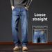 Jeans Stretch Large Size Loose Straight Spring Autumn Casual Long Summer Trousers Men's Wear-Resistant Work Pants_mkmklike.com
