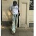 Men's Clothing High Street Retro Washed Distressed Dirty Ripped Jeans Men And Women Trendy Loose Straight Casual Trousers_mkmklike.com