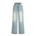 Vintage Washed High Waist Loose Straight Leg Jeans For Women- Distressed Wide Leg Denim Pants With Comfortable Cotton Blend (Light Blue, S/M/L/Xl)_mkmklike.com