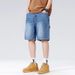 In Stock Men's Denim Summer Loose Casual New Versatile Simple Five-Point Mid-Length Shorts_mkmklike.com