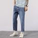 Large Size Jeans Men's Loose Elastic Pants Men's Summer Trendy Plus Fat Plus Size Nine-point Harlan Jeans_mkmklike.com