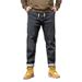 Large Size Men's Spring And Autumn Trendy Brand Elastic Waist Sports Jeans Men's Fat Dominated Men's Jeans_mkmklike.com