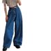 Women's Classic High Waist Wide Leg Pants Denim Big Flare Trousers Trendy_mkmklike.com