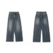 Unisex Vintage Washed Denim Jeans – High Street Relaxed Fit, Straight-Leg & Wide Cuff (S-3XL)_mkmklike.com