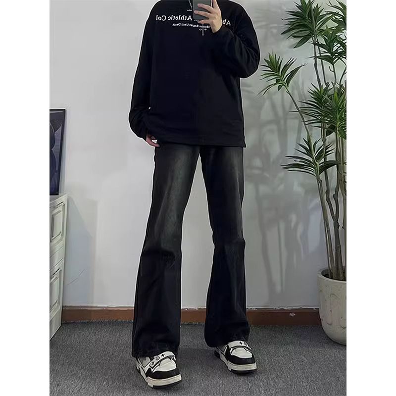 Nordmann American Style Gradient Flared Jeans For Men, Autumn Winter Trendy Brand, Straight Casual Pants, Loose Fit, Cool Street_mkmklike.com