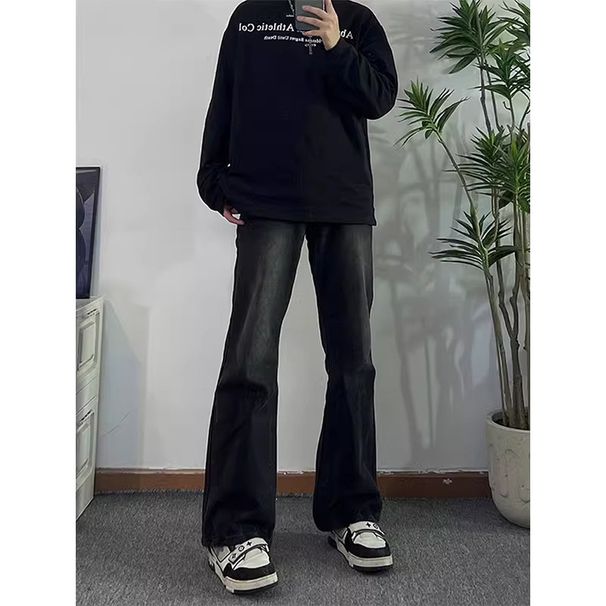 Nordmann American Style Gradient Flared Jeans For Men, Autumn Winter Trendy Brand, Straight Casual Pants, Loose Fit, Cool Street_mkmklike.com