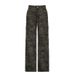 Women's Clothing Workwear Style Camouflage Multi Pocket Loose Jeans Hot Girl Street Style Personality Low Waist Slim Trousers_mkmklike.com