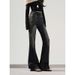 In-stock Foreign Trade Cross-border Vintage Rhinestone Flared Jeans For Women, 2026 New Model, High-waisted, Stretchy,_mkmklike.com