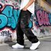 Men's Y2K Retro Cool Casual Patchwork Straight Leg Loose Pants New Fashion_mkmklike.com