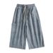 Men's Clothing Denim Shorts Summer Loose Straight Tube Wide Leg Cropped Pants Workwear Casual Versatile Pants_mkmklike.com