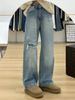 Ripped Straight-leg Jeans Women, Spring And Summer, Plus Size, Plus-size Girls, Loose Fit, Slimming, For Pear-shaped_mkmklike.com